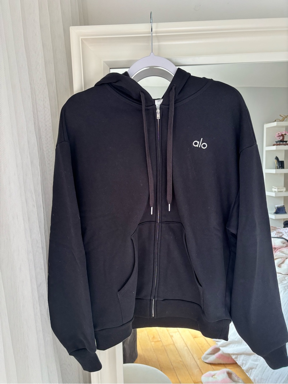 ALO Black Accolade Full Zip Hoodie